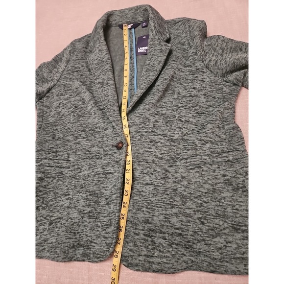 Lands End Blazer Women 1X Green Jacket Fleece Knit Classic Preppy Coastal Fun - Picture 12 of 16